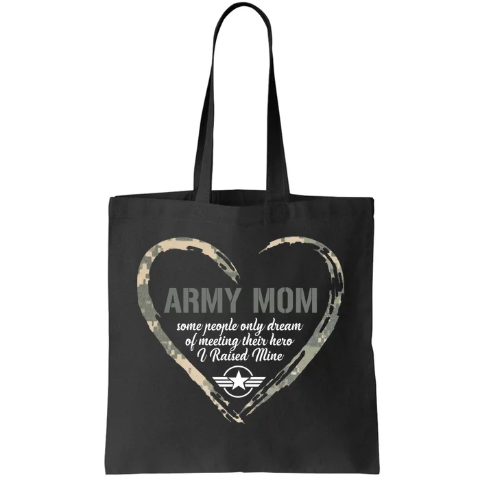 Proud American Army Mother Woman Army Woman Proud Mom Heart Military Mom Tote Bag