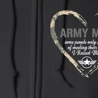 Proud American Army Mother Woman Army Woman Proud Mom Heart Military Mom Full Zip Hoodie