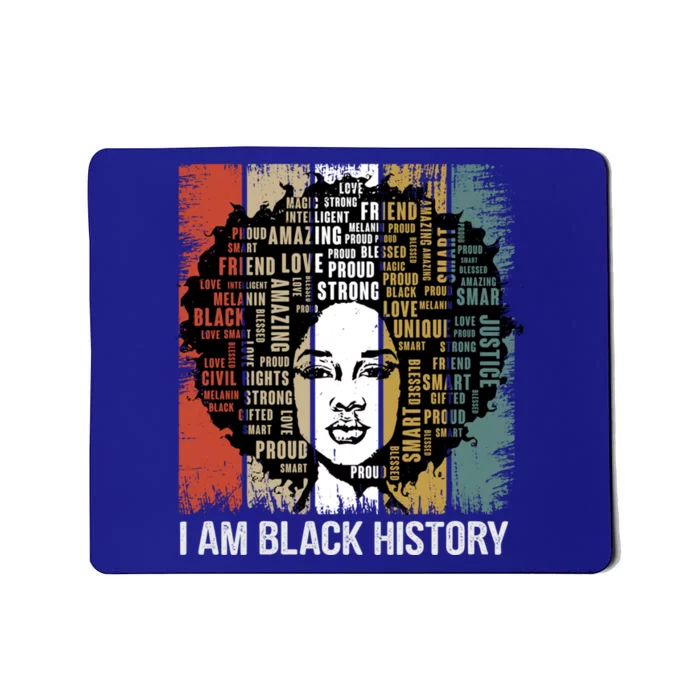 Proud African American Afro I Am Black History Gift Mousepad