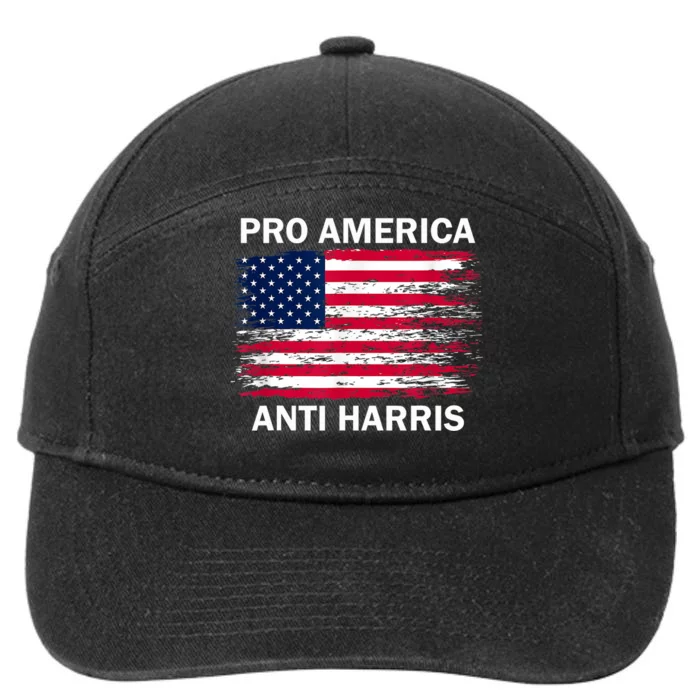 Pro America Anti Kamala Flag Kamala Harris Anti Harris 7-Panel Snapback Hat