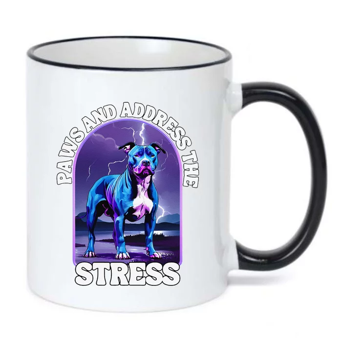 Paws And Address The Stress Anti Stress Therapy Pitbull Dog Black Color Changing Mug