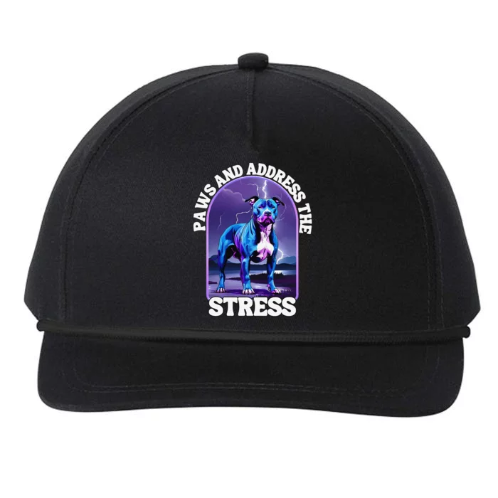 Paws And Address The Stress Anti Stress Therapy Pitbull Dog Snapback Five-Panel Rope Hat