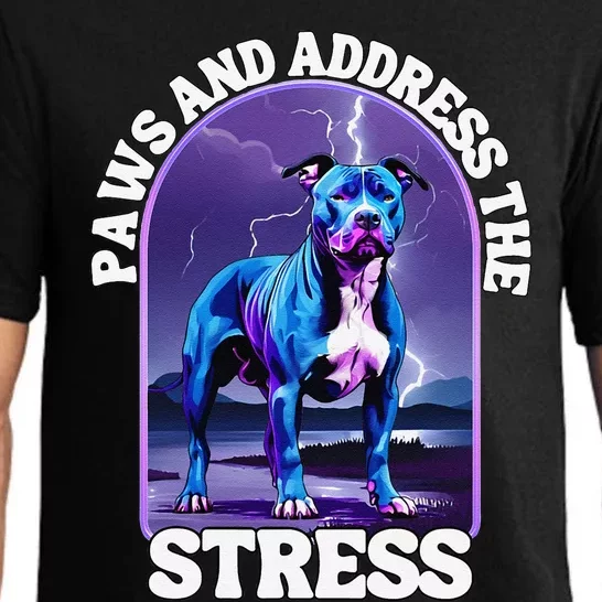 Paws And Address The Stress Anti Stress Therapy Pitbull Dog Pajama Set