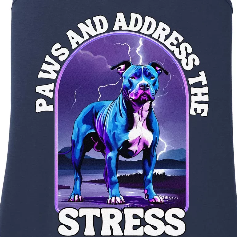 Paws And Address The Stress Anti Stress Therapy Pitbull Dog Ladies Essential Tank