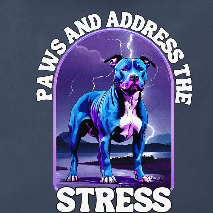 Paws And Address The Stress Anti Stress Therapy Pitbull Dog Zip Tote Bag