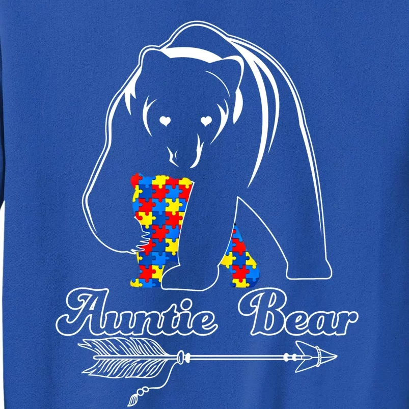 Proud Autism Auntie Bear Autism Awareness Autistic Support Cool Gift Tall Sweatshirt