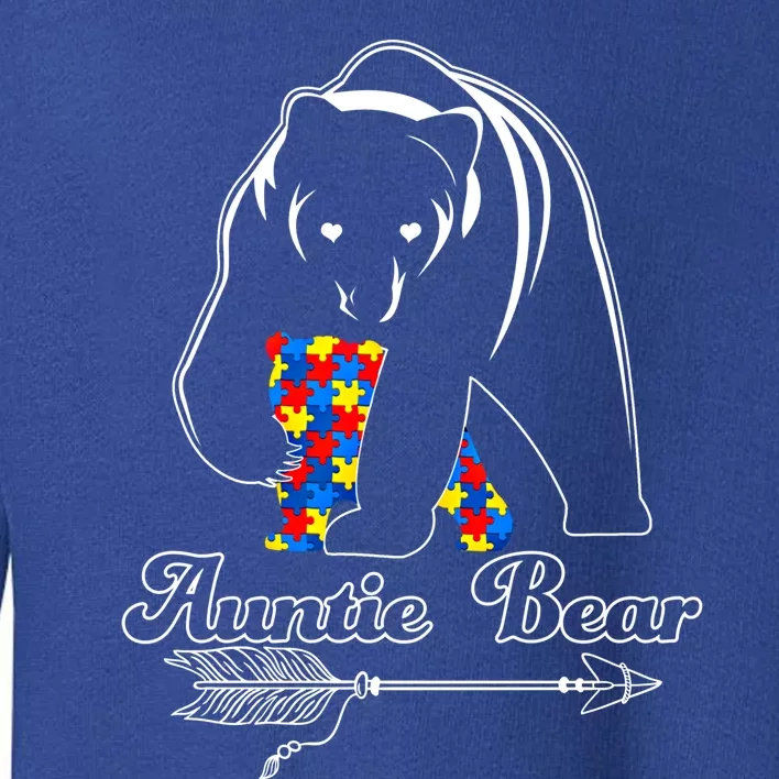 Proud Autism Auntie Bear Autism Awareness Autistic Support Cool Gift Toddler Sweatshirt