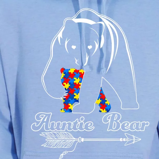 Proud Autism Auntie Bear Autism Awareness Autistic Support Cool Gift Unisex Surf Hoodie