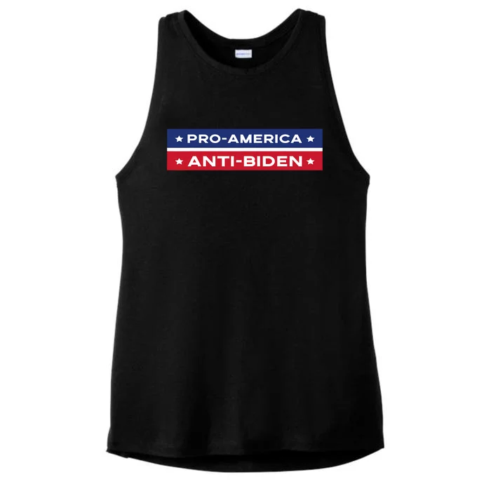 Pro America Anti Biden Flag Usa Impeach Joe Biden Anti Biden Ladies Tri-Blend Wicking Tank