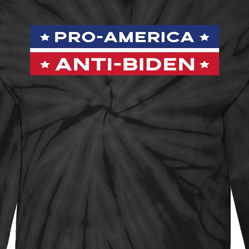 Pro America Anti Biden Flag Usa Impeach Joe Biden Anti Biden Tie-Dye Long Sleeve Shirt