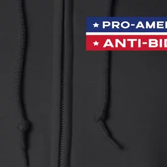 Pro America Anti Biden Flag Usa Impeach Joe Biden Anti Biden Full Zip Hoodie