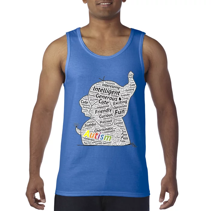 Proud Autism Awareness Elephant Gift No Puzzle Tank Top