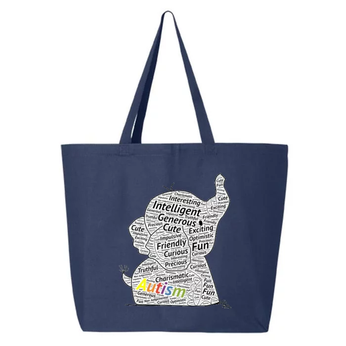 Proud Autism Awareness Elephant Gift No Puzzle 25L Jumbo Tote