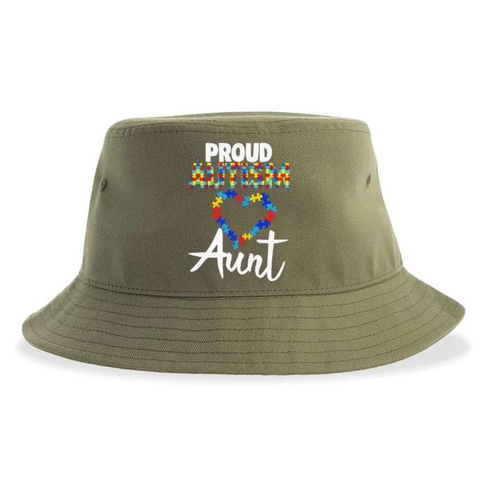 Proud Autism Aunt Autism Awareness Gift Sustainable Bucket Hat