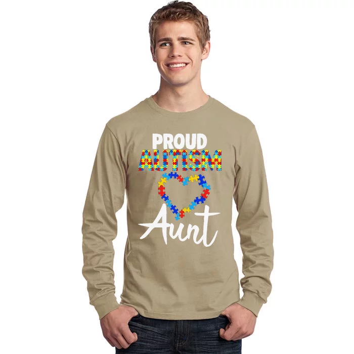 Proud Autism Aunt Autism Awareness Gift Tall Long Sleeve T-Shirt