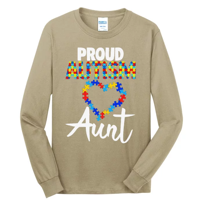 Proud Autism Aunt Autism Awareness Gift Tall Long Sleeve T-Shirt