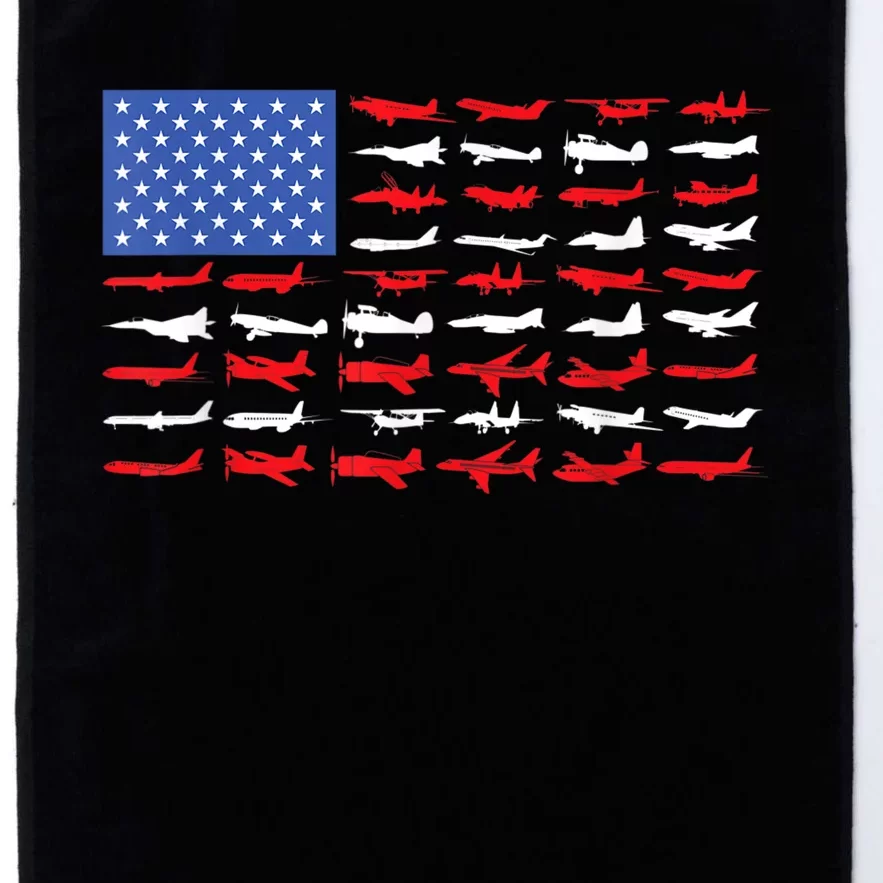 Pilot Airplane American Flag Plane Aviation Platinum Collection Golf Towel