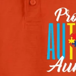 Proud Autism Auntie Awareness Support Premium Dry Zone Grid Performance Polo