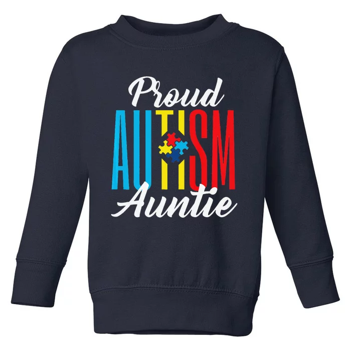 Proud Autism Auntie Awareness Support Premium Toddler Sweatshirt