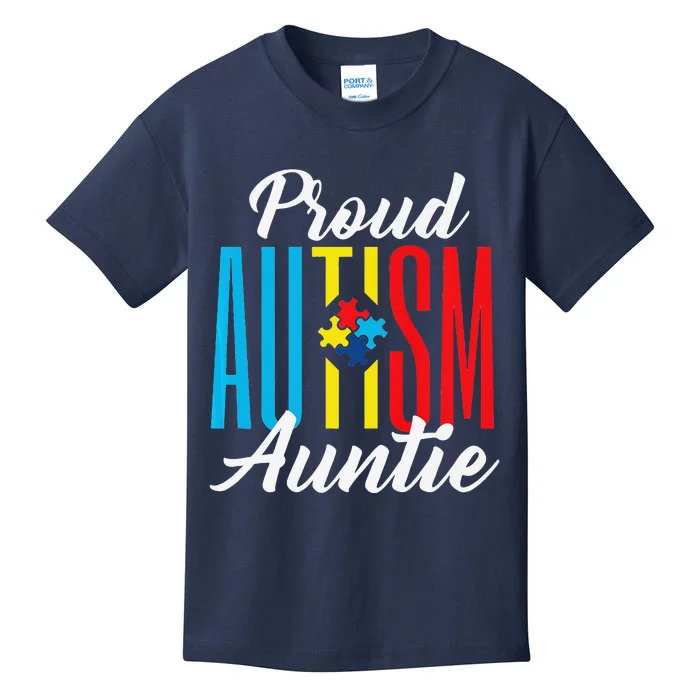 Proud Autism Auntie Awareness Support Premium Kids T-Shirt