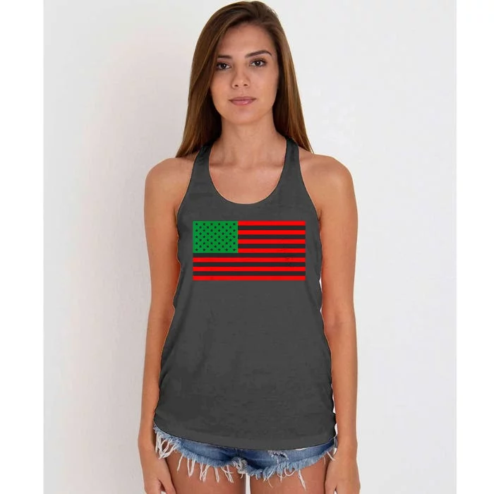 Pan African American Flag Women's Knotted Racerback Tank