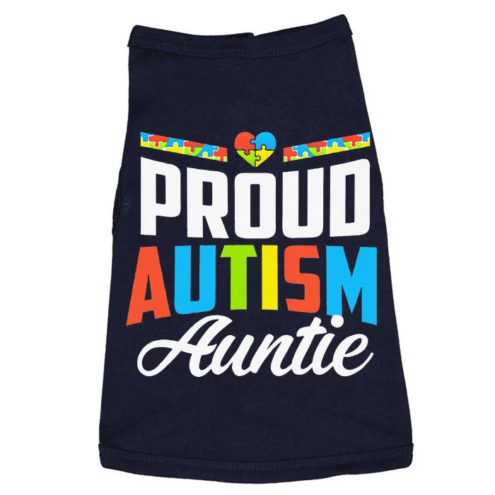 Proud Autism Auntie Awareness Support Doggie Tank