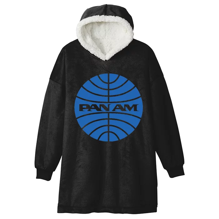 Pan Airlines Am Retro Vintage Airline funny blue Hooded Wearable Blanket