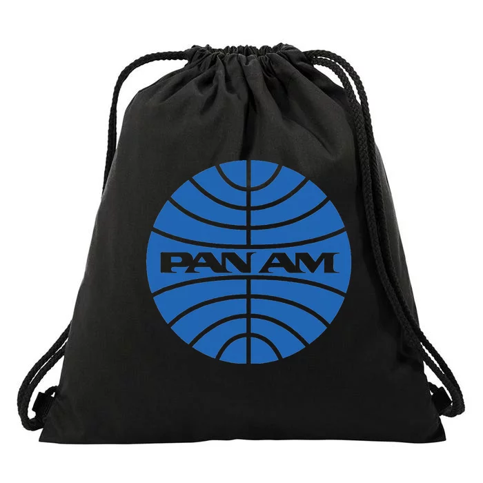 Pan Airlines Am Retro Vintage Airline funny blue Drawstring Bag