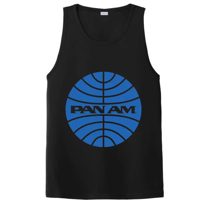 Pan Airlines Am Retro Vintage Airline funny blue Performance Tank