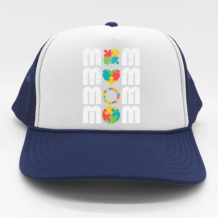 Proud Autism Awareness Day Mom Trucker Hat