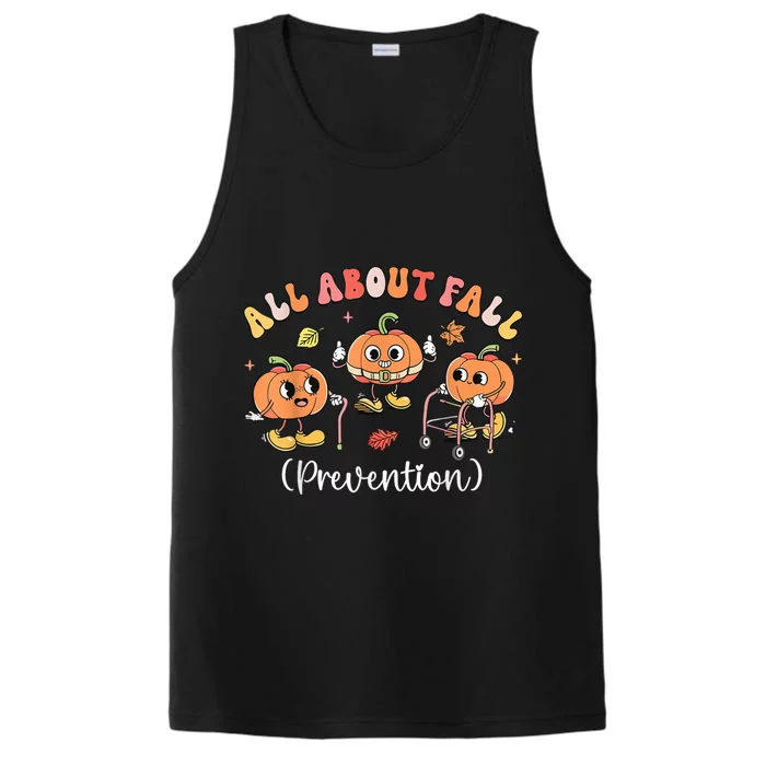 Pumpkin All About Fall Prevention Halloween Performance Tank