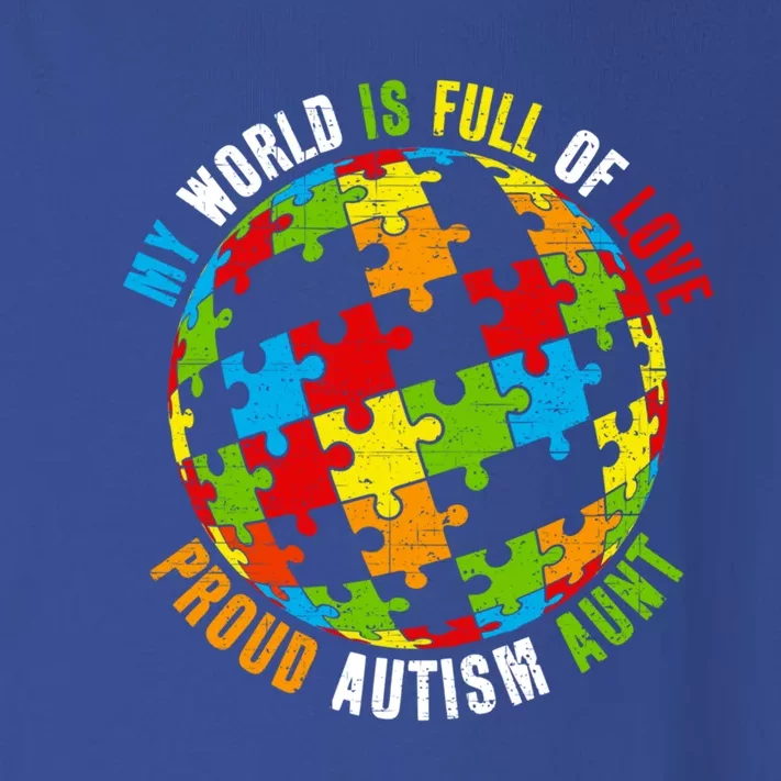 Proud Autism Aunt Puzzle World Awareness Gift Toddler Long Sleeve Shirt