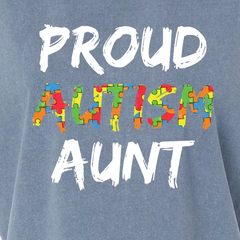 Proud Aunt Autism Awareness Gift Garment-Dyed Women's Muscle Tee