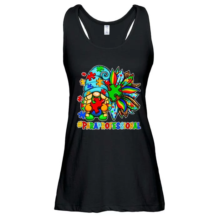 Paraprofessional Autism Awareness Gnome Sunflower Puzzles Ladies Essential Flowy Tank