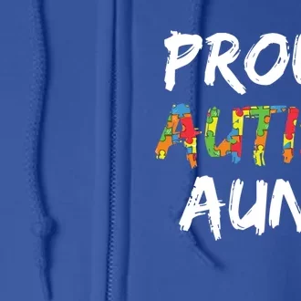 Proud Aunt Autism Awareness Cute Gift Full Zip Hoodie