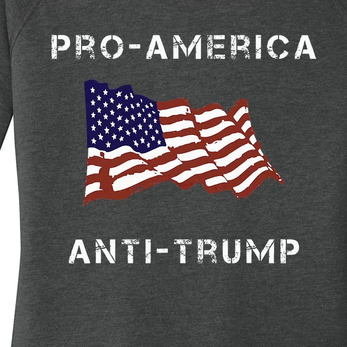 Proamerica Antitrump American Usa Flag Women's Perfect Tri Tunic Long Sleeve Shirt