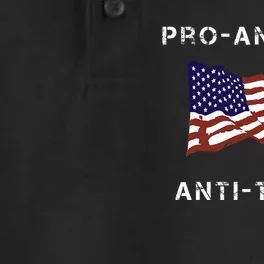 Proamerica Antitrump American Usa Flag Dry Zone Grid Performance Polo