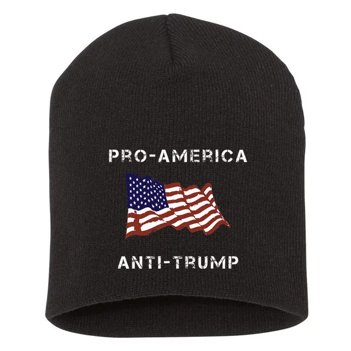 Proamerica Antitrump American Usa Flag Short Acrylic Beanie