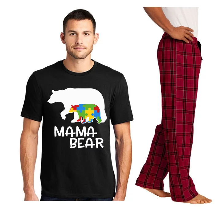 Positive Autism Awareness Support Mama Bear Autistic Mother Funny Gift Pajama Set