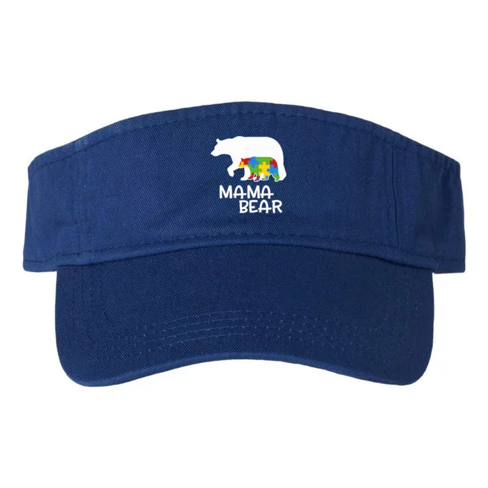 Positive Autism Awareness Support Mama Bear Autistic Mother Funny Gift Valucap Bio-Washed Visor