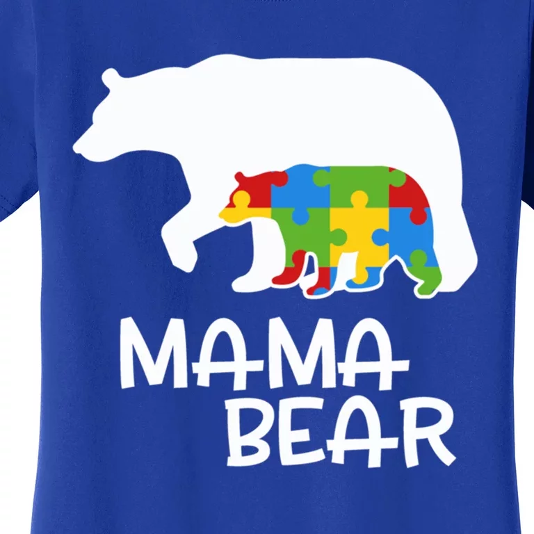 Positive Autism Awareness Support Mama Bear Autistic Mother Funny Gift Women's T-Shirt