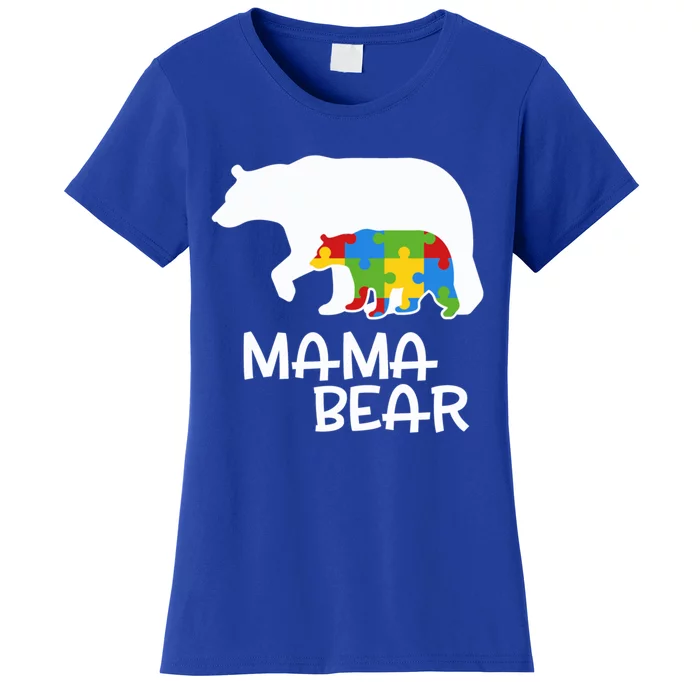 Positive Autism Awareness Support Mama Bear Autistic Mother Funny Gift Women's T-Shirt