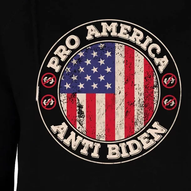 Pro America Anti Biden Flag Usa Impeach Joe Biden Anti Biden Womens Funnel Neck Pullover Hood