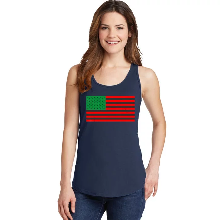 Pan African American Flag Ladies Essential Tank