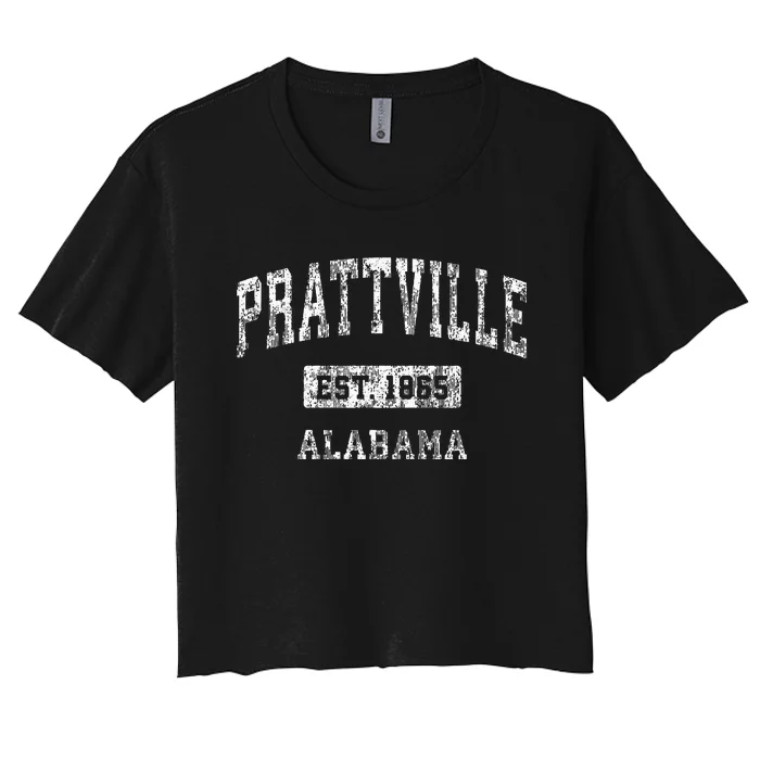 Prattville Alabama Al Vintage Sports Established Design Women's Crop Top Tee