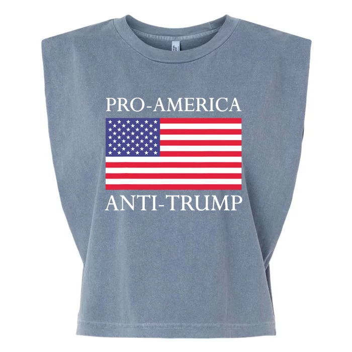 Pro America Antitrump S American Usa Flag Garment-Dyed Women's Muscle Tee