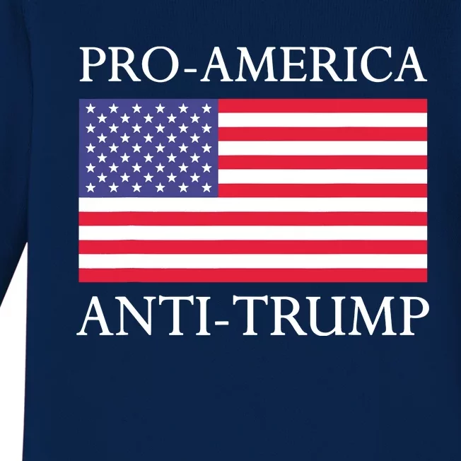 Pro America Antitrump S American Usa Flag Baby Long Sleeve Bodysuit