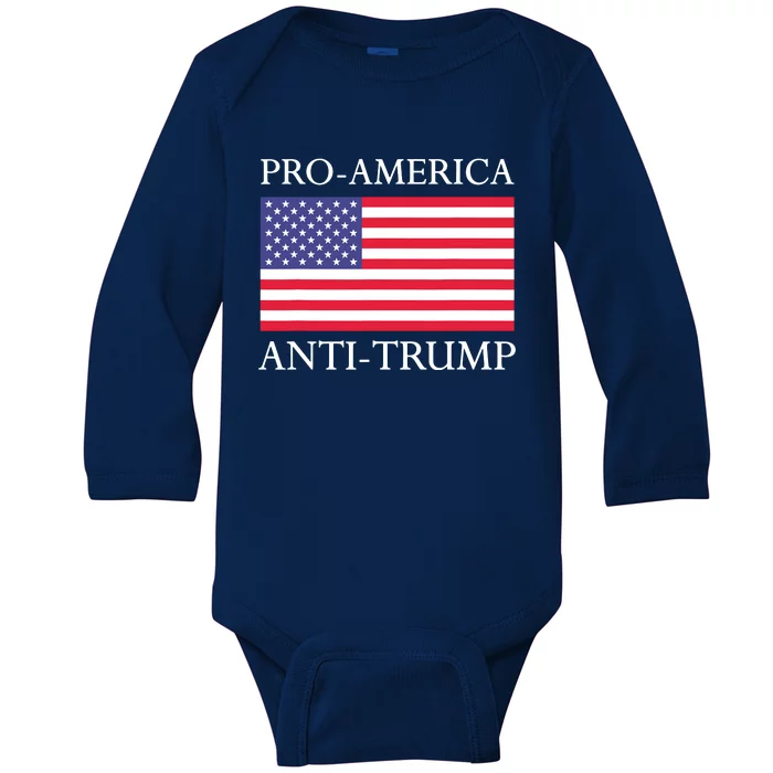 Pro America Antitrump S American Usa Flag Baby Long Sleeve Bodysuit