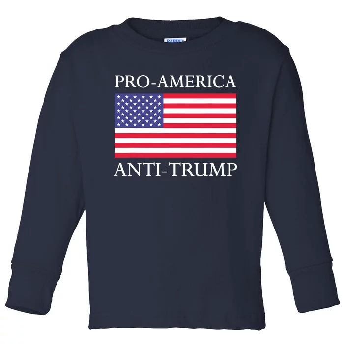 Pro America Antitrump S American Usa Flag Toddler Long Sleeve Shirt