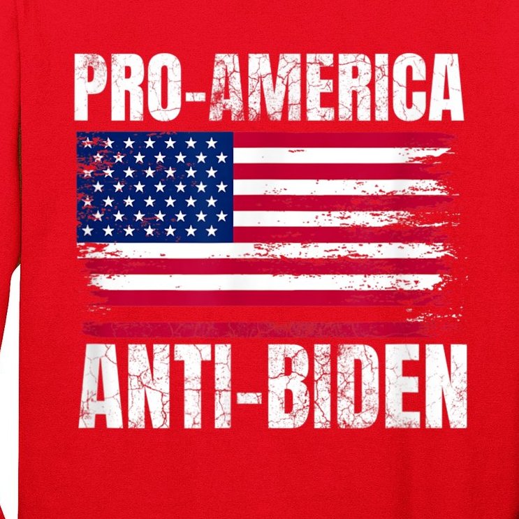 Pro America Anti Joe Biden USA Flag Political Patriot Long Sleeve Shirt